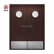 Двухстворчатая противопожарная дверь EIW 60 ДОП-02-EIW-60 ДП44 двупольная остекленная